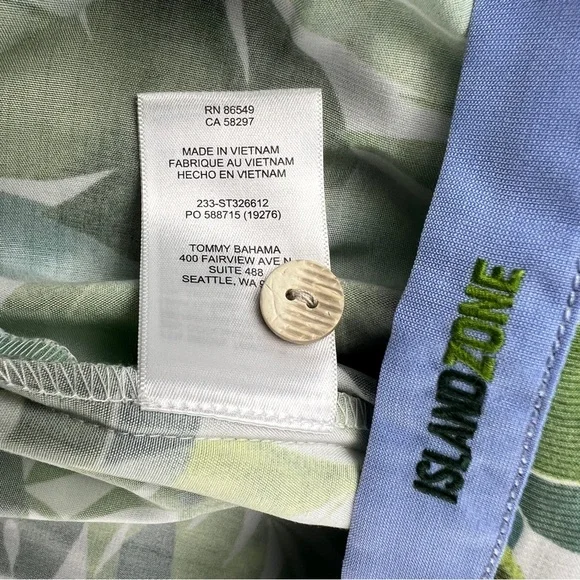 Tommy Bahama NWT $128 Coconut Point Palma Fresca Large Dark Monstera - Picture 7 of 16